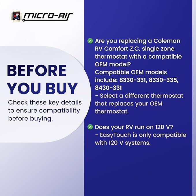 MICRO-AIR EasyTouch Digital RV Thermostat Replacement - Image 9