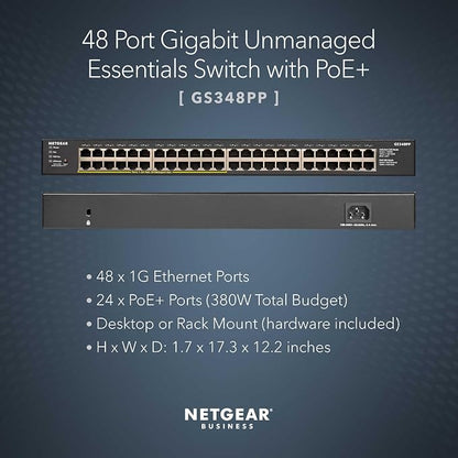 NETGEAR 48-Port PoE+ Gigabit Ethernet Unmanaged Essentials Switch - - Image 2