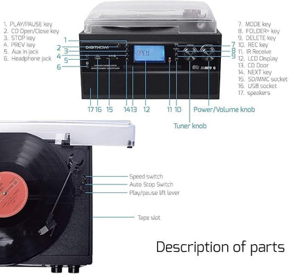 DIGITNOW Bluetooth Record Player Turntable - Image 6