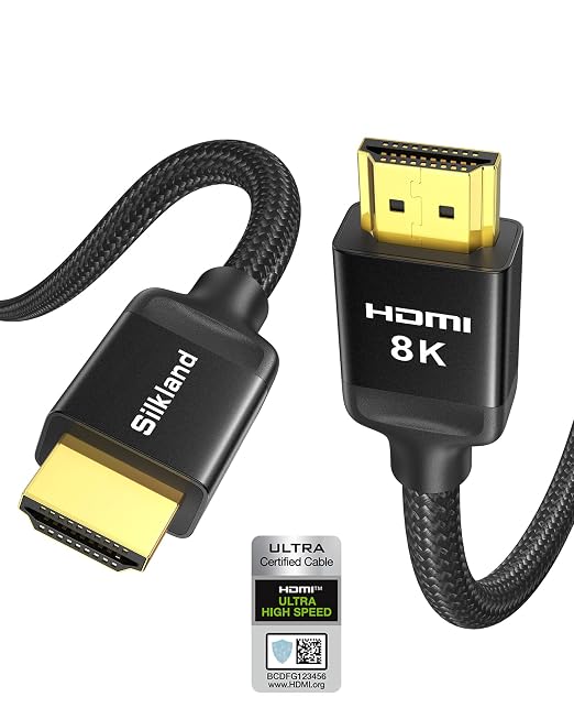 Silkland 8K HDMI eARC/ARC Cable 2.1, 3.3FT Certified Ultra High Speed HDMI® by Silkland