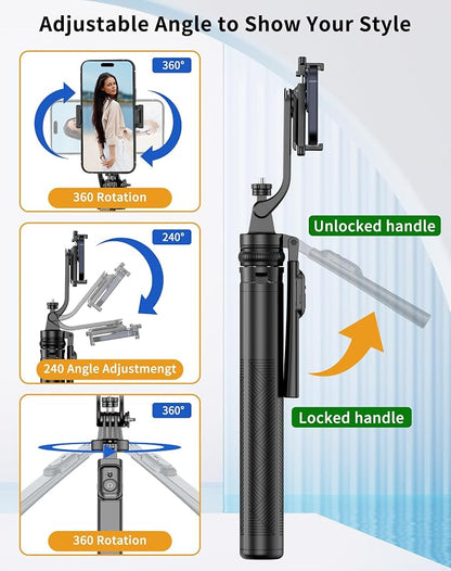 71" Cell Phone Tripod & Selfie Stick, - Image 5