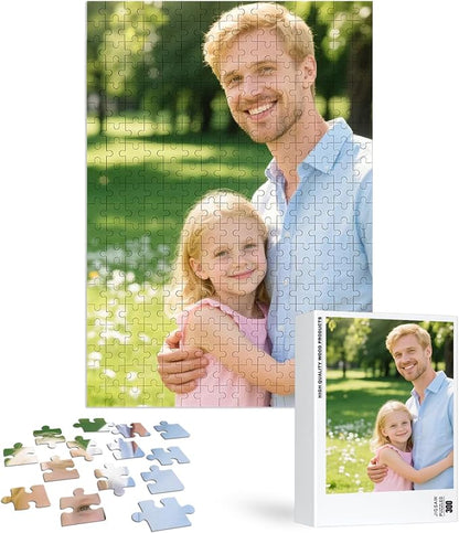 Custom Puzzles from Photos, Personalized Natural Wood Puzzle by EGUEGU
