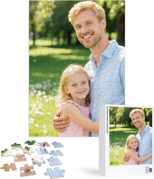 Custom Puzzles from Photos, Personalized Natural Wood Puzzle by EGUEGU