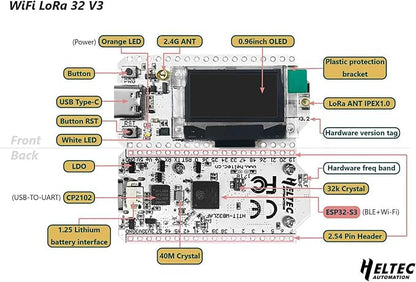 Heltec Meshtastic WiFi LoRa 32 V3 Development Board Device SX1262 and - Image 7