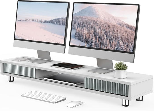 Fenge Dual Monitor Stand, 42.5inch Long Monitor Stands Riser by Fenge