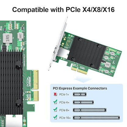 10Gtek 10Gb PCI-E NIC Network Card, Single Copper RJ45 Port, - Image 2