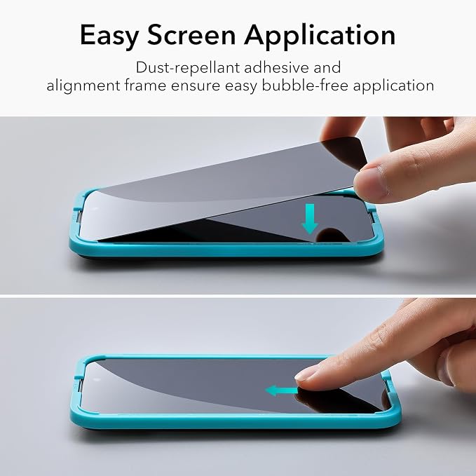ESR 3+1 Pack for iPhone 15 Pro Privacy Screen Protector Set, Anti-spy - Image 8