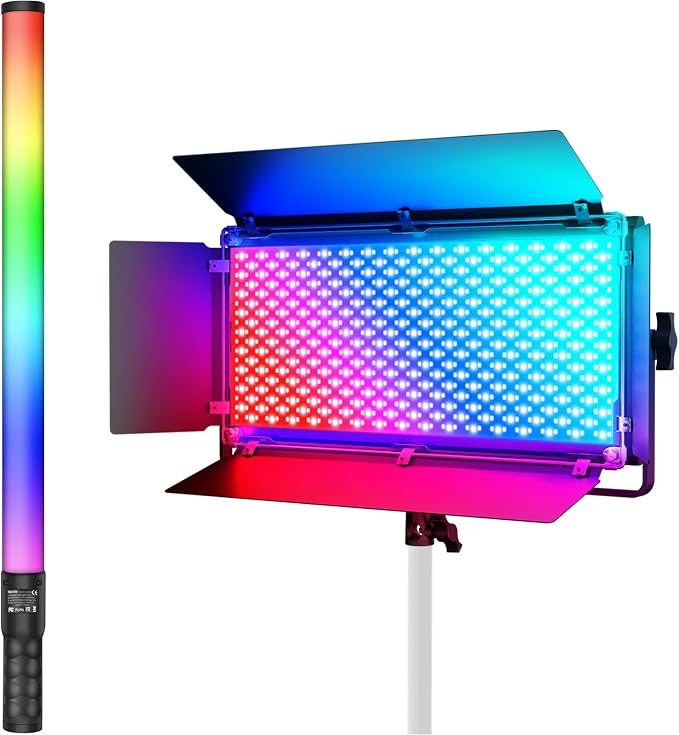 Mettlelite LS800C RGB Light Stick and Mettlelite SPL420C LED Video Light Full by Mettlelite