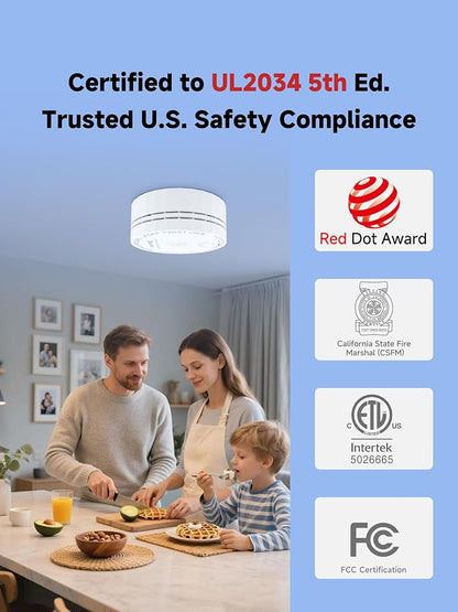Heiman Smart Carbon Monoxide Detectors, Real-Time Notifications, 2.4 GHz Wi-Fi - Image 2