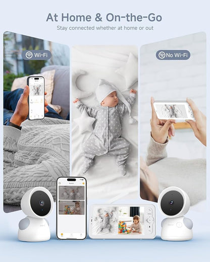 ARENTI Baby Monitor with 2 Cameras, 2K/3MP WiFi 6 Camera and Audio, 5-inch - Image 2