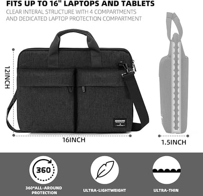 KINGSLONG 15.6 inch Laptop Shoulder Bag, Slim Shockproof Computer Sleeve - Image 3