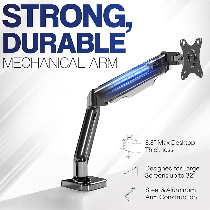 VIVO Single 17 to 32 inch Monitor Height Adjustable Counterbalance Mechanical - Image 3