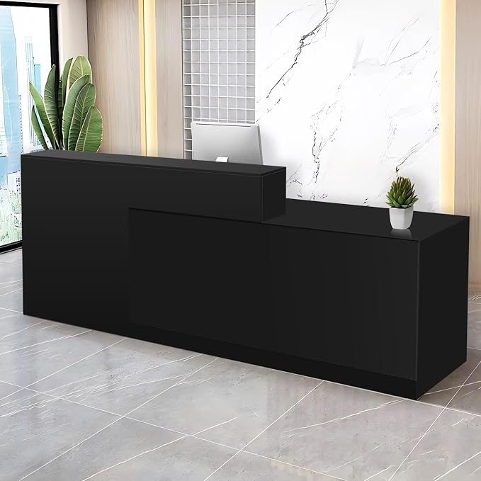 Reception Desk with Counter Modern Checkout Counter with Lockable Drawer by Unknown