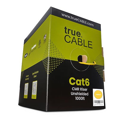 trueCABLE Cat6 Riser, 23AWG 4 Pair Solid Bare Copper, ETL Listed, Unshielded by trueCABLE