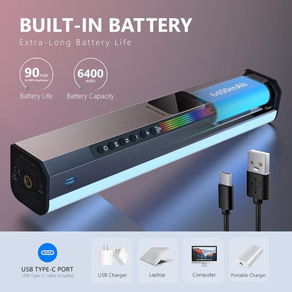 NEEWER RGB LED Video Light Stick, Touch Bar & APP Control, Magnetic Handheld - Image 7