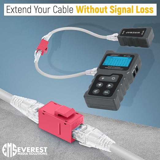 Everest Cat6 RJ45 Keystone Coupler in Pink - Image 4