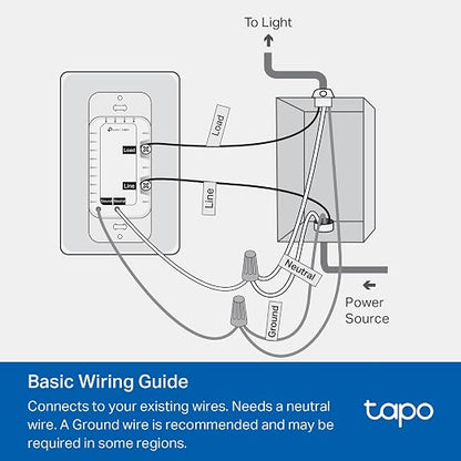 TP-Link Tapo Smart Dimmer Switch, Single Pole, Neutral Wire Required, 2.4GHz - Image 7