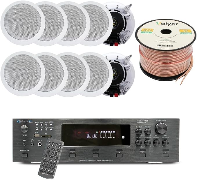 Vaiyer Home Audio System Kit, 6-Channel 6000 Watts Bluetooth Amplifier by Vaiyer