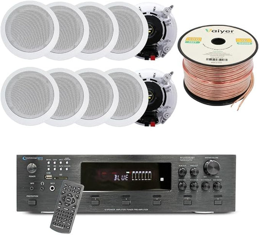 Vaiyer Home Audio System Kit, 6-Channel 6000 Watts Bluetooth Amplifier by Vaiyer