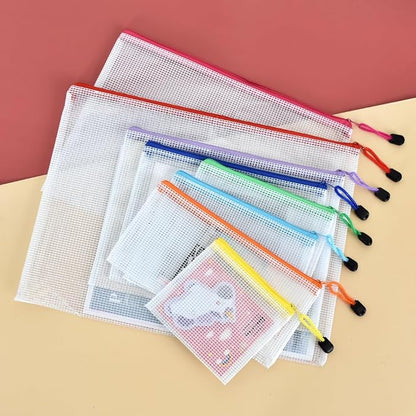 Vuzvuv 34pcs Mesh Zipper Pouch Set ，8 Sizes Plastic Document Pouch - Image 3