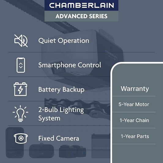 Chamberlain 3/4 HP Chain Drive Smart Garage Door Opener - Image 2