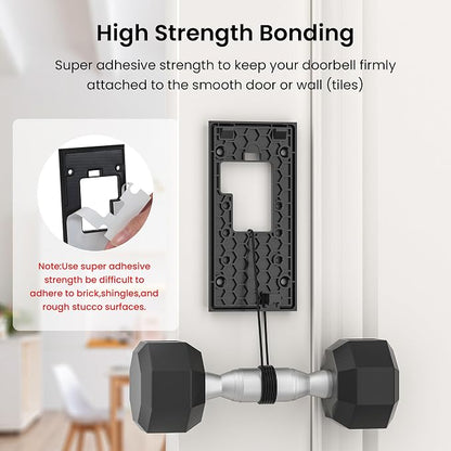 No-Drill Adhesive Video Doorbell Mount Compatible - Image 3