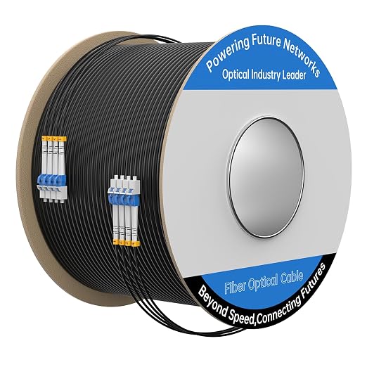 100M/328FT Outdoor Armored LC to LC Fiber Optic Cable, 4 Core OS2 Single Mode by Unknown