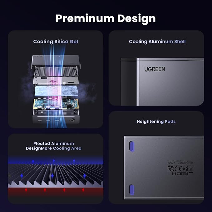UGREEN Revodok Max 208 Thunderbolt 4 Dock 8-in-1 40Gbps TB4 Hub 3 x TB 4 Dual - Image 9