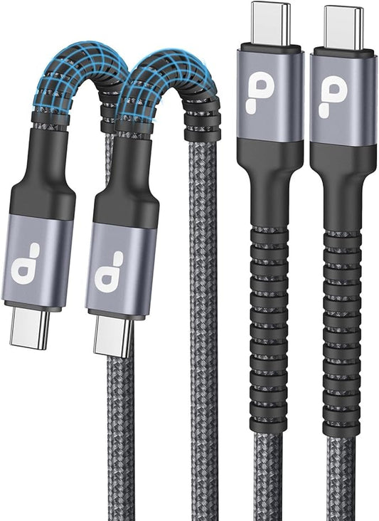 USBC Cable 6FT, 2 Pack USB-C to USB-C Cables, Type C Fast Charging Nylon by PRAKIE