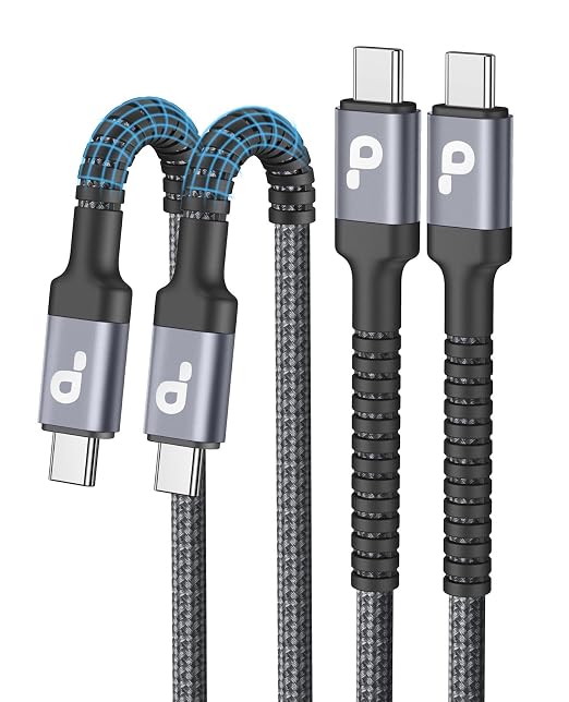 PRAKIE USB C to USB C Cable 6FT, USB Type C Fast Charging Cable 2Pack Nylon by PRAKIE