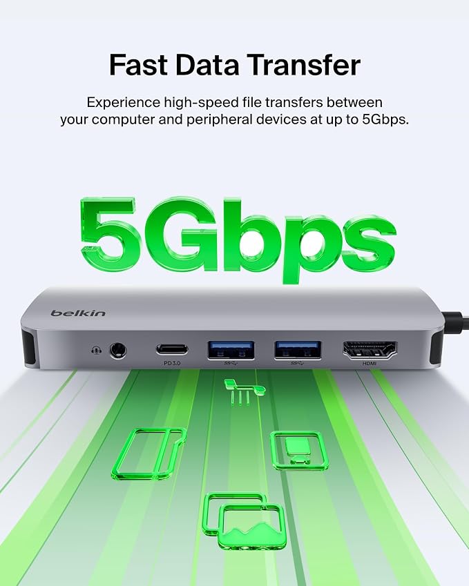 Belkin USB-C Hub, 7-in-1 Multiport Adapter - Image 5