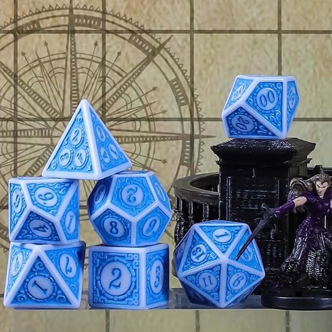 CiaraQ DND Dice with 5 Pouches, 5 Sets of Retro Polyhedral Dice - Image 5
