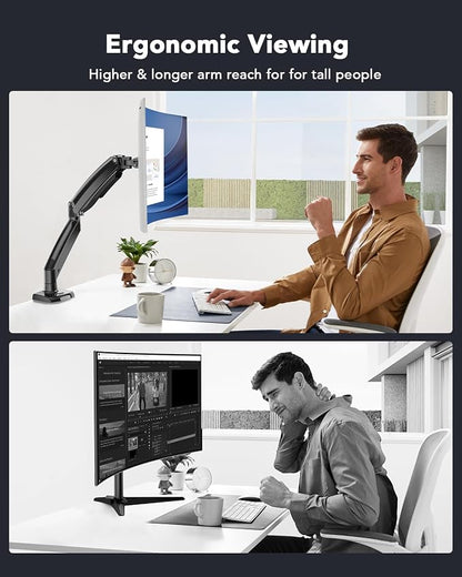 HUANUO Single Monitor Arm for 40 inch Screens, Ultrawide Computer Monitor Mount - Image 5