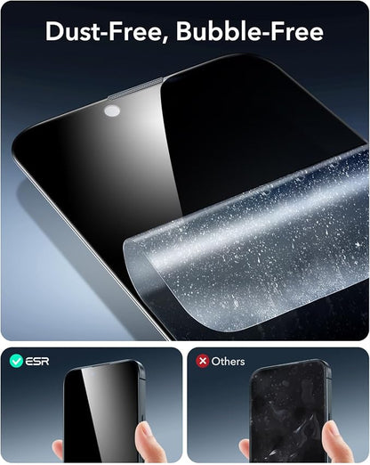 ESR 3 Pack 9H+ Glass for iPhone 16e/ iPhone 14/ iPhone 13/13 Pro Privacy Screen - Image 5