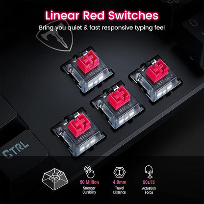 RisoPhy Mechanical Gaming Keyboard, RGB 104 Keys Ultra-Slim LED Backlit USB - Image 2