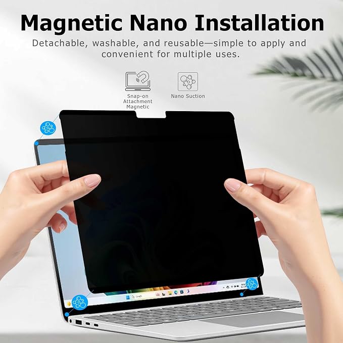 Adeway Magnetic Privacy Screen for Surface Laptop 13 inch, Anti-Glare, 30° Side - Image 3