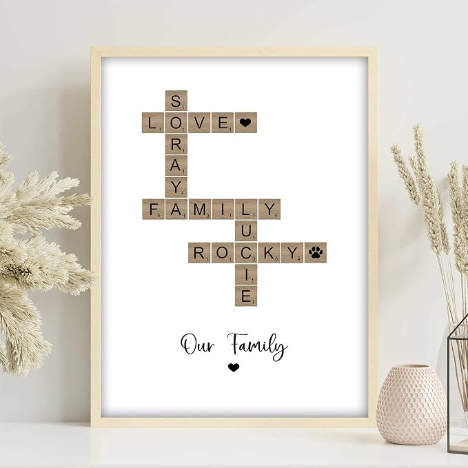 Personalized Family Crossword Scrabble Poster Canvas - Image 4