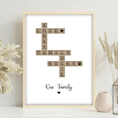 Personalized Family Crossword Scrabble Poster Canvas - Image 4