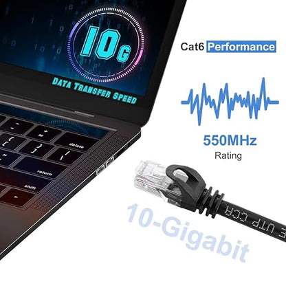 CAT 6 Ethernet Cable 25 FT, Indoor High-Speed 10Gbps Snagless CAT6 25FT - Image 4