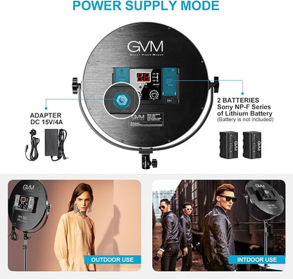 GVM Key Light, Bi-Color Round Lighting, Ultra Thin 60W 3200-5600K Dimmable LED - Image 6