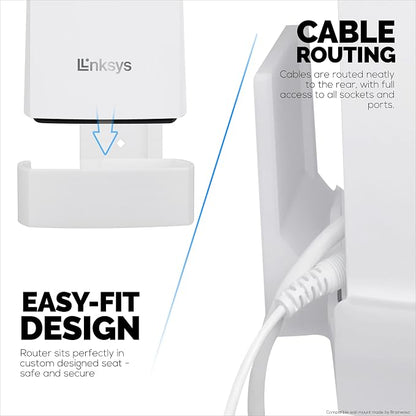 Wall Mount for Linksys MX4200 Mesh WiFi 6 Router, Adhesive & Screw-in Mounting - Image 5