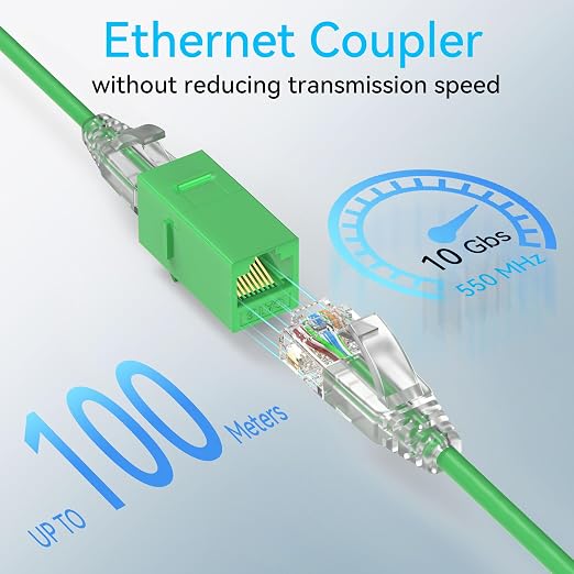 CAT6 RJ45 Keystone Coupler, Cat6 Keystone Jack Female to Female, Cat 6 Inline - Image 2