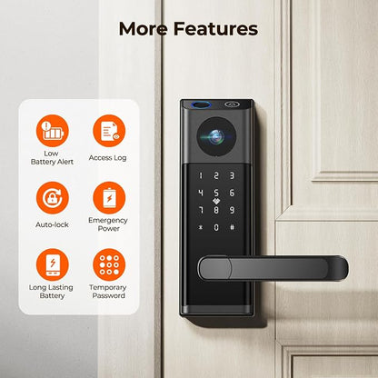 Video Smart Lock with Camera & Doorbell, 5-in-1 Keyless Entry Door Lock with - Image 5