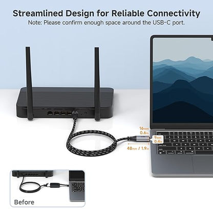 Cable Matters Plug & Play Braided USB C to Ethernet Cable - 3ft - Image 3