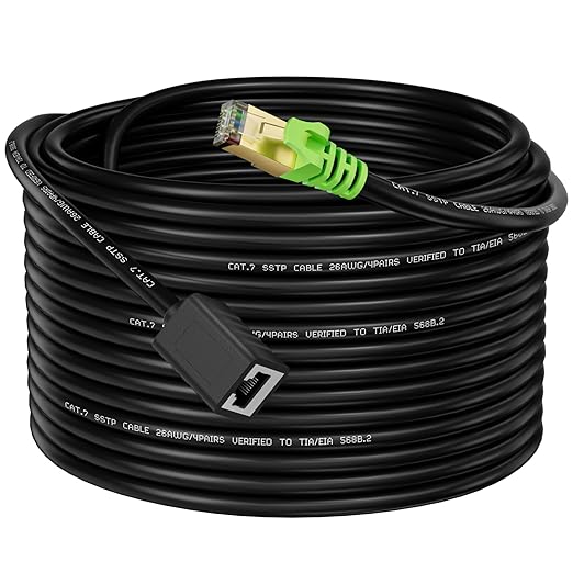 Ethernet Extension Cable 100ft, Network Cat6a Extension Patch Cable RJ45 Cords by Weetcoocm
