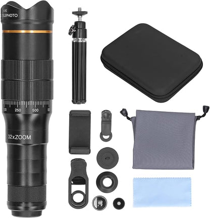 Portable 32X Phone Camera Lens HD Zoom Lens Clip On, Double Adjustment Eyepiece - Image 8