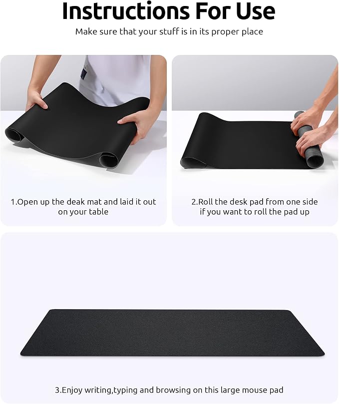YSAGi Leather Office Desk Pad Protector, Large Mouse Pad, PU Leather, Laptop - Image 9