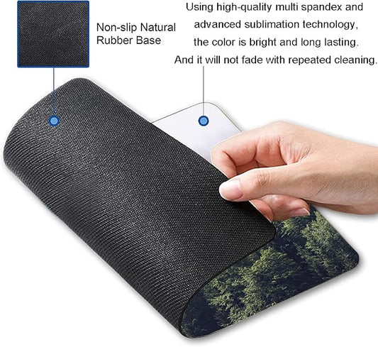 Misty Forest Mouse Pad, Natural Landscape Mouse Pad Custom Design, Square - Image 2