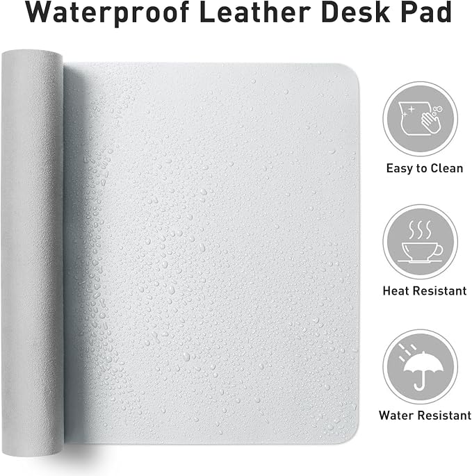 Aothia Leather Desk Pad Protector, Large Mouse Pad, Office Mat, Non-Slip PU - Image 7