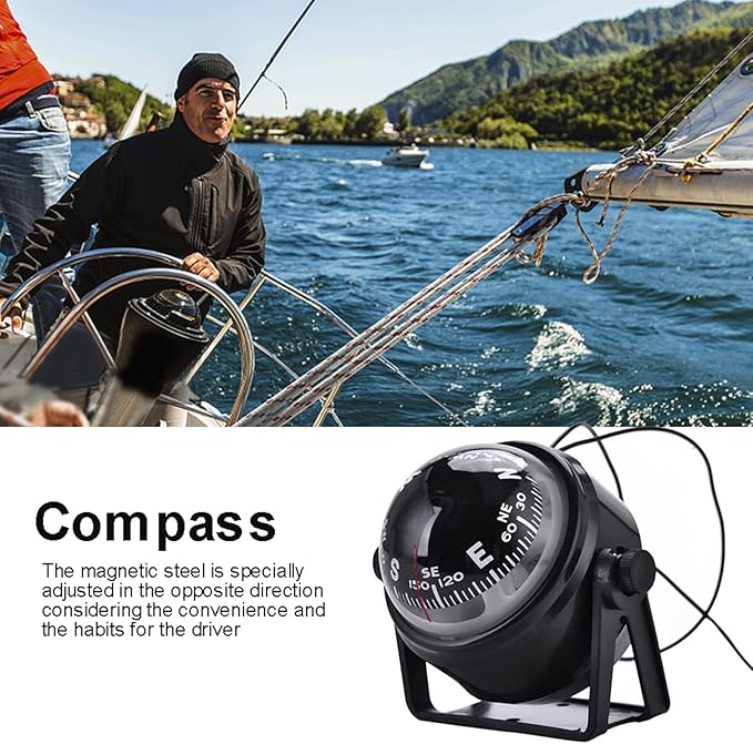 VGEBY Marine Navigation Compass, High Precision LED Marine Digital Car Mount - Image 6